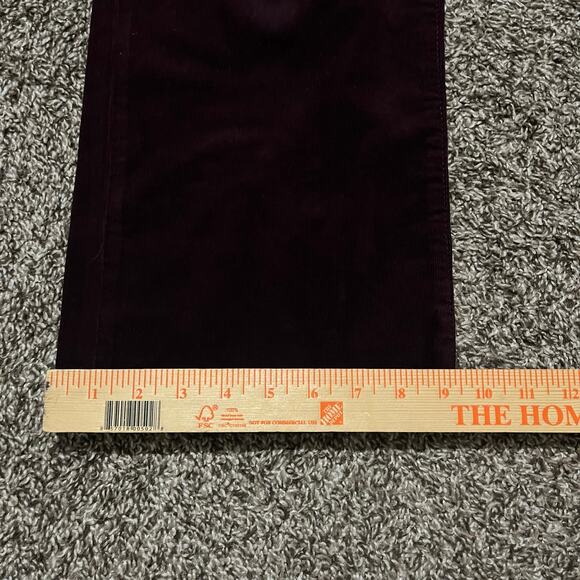MNG Mango Women’s Flared Corduroy Jeans 4 Burgundy Cropped High Waist Retro NWT - Picture 7 of 10